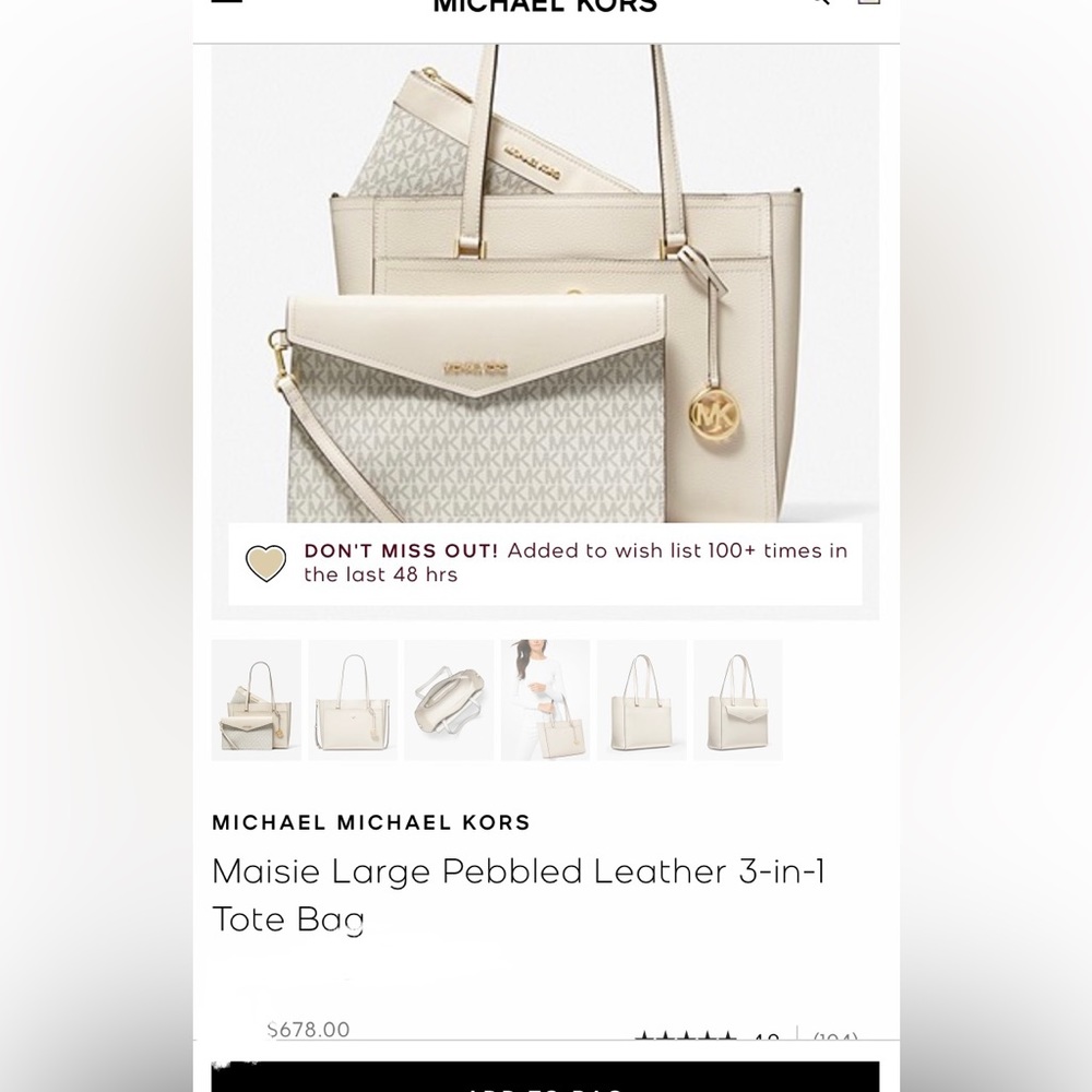 Michael Kors 3 in 1 tote